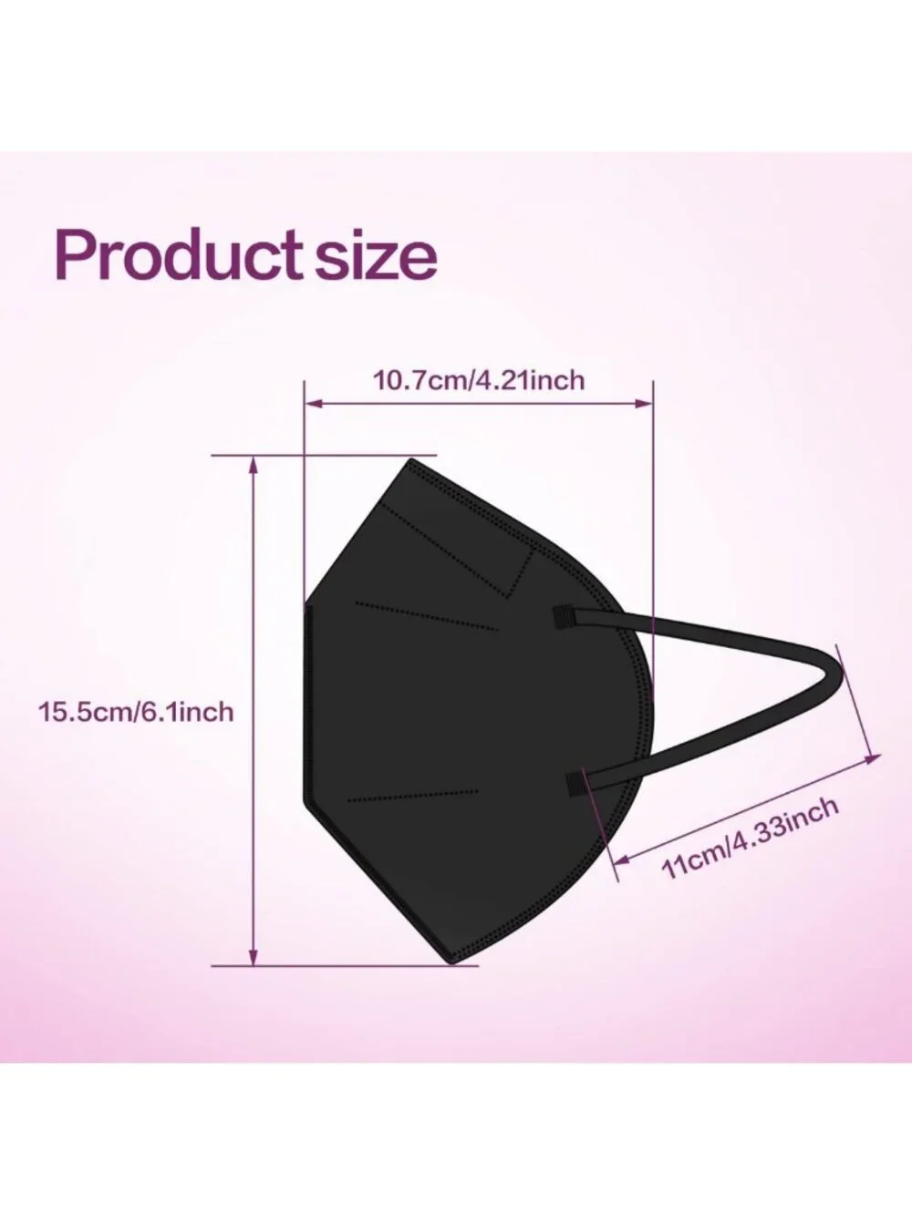 50 Pack KN95 5-Layer Disposable Face Masks, Foldable Safety Dust Protection